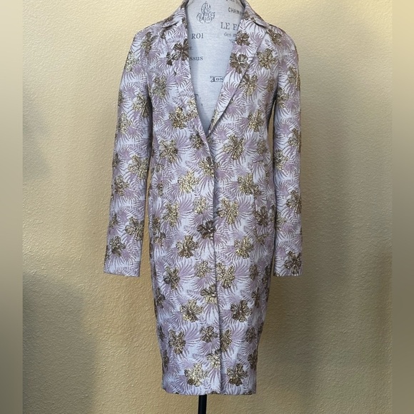 ASOS  Metallic Floral Embroidered Slim Coat 
Size 0 New With Tags! - Picture 11 of 13